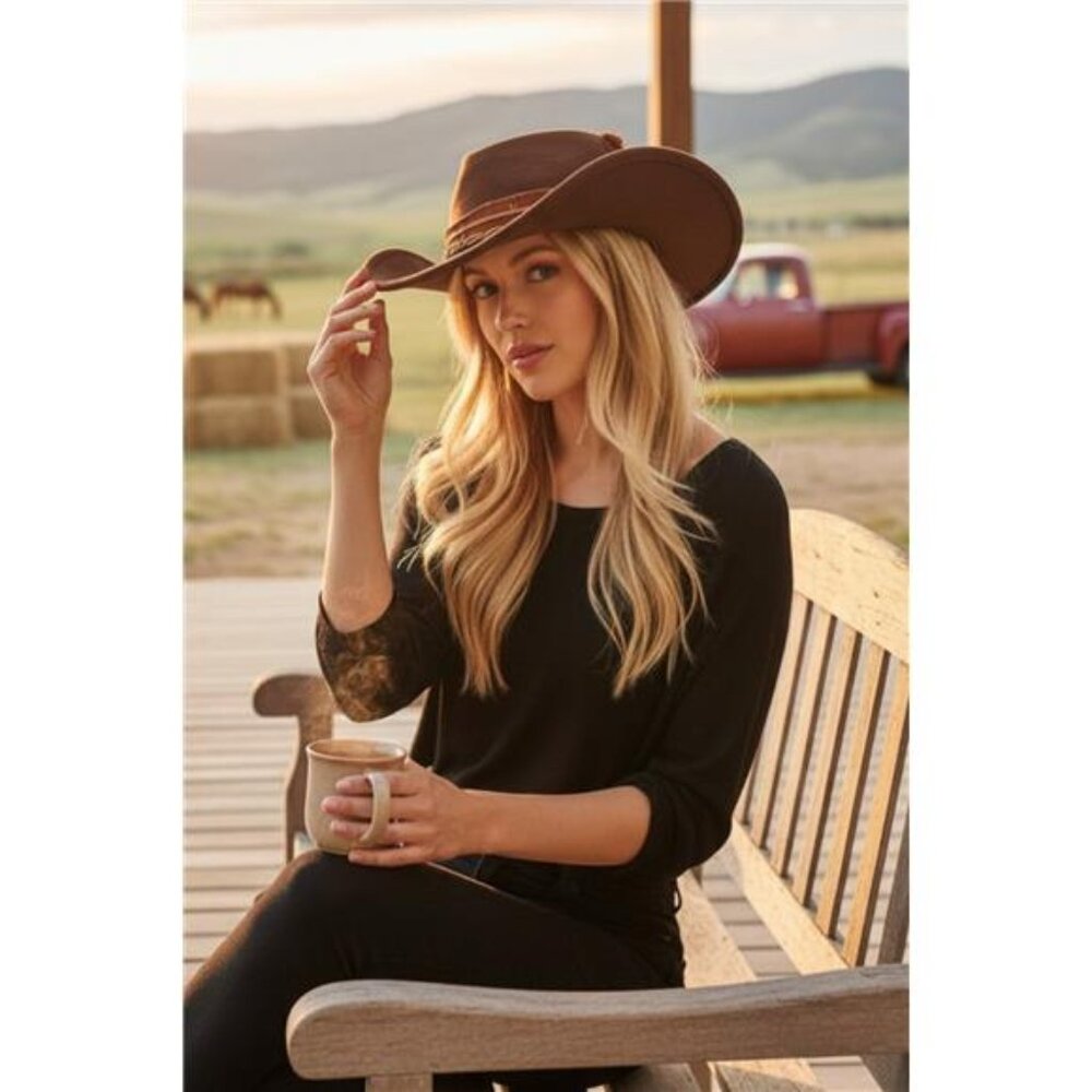 Distress Vintage Shapable Fedora Cowboy Hat
